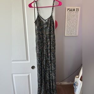 Elegant Black and Pink flowers jumpsuit